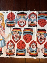 RARE vintage cut-and-sew fabric panel Snow White 15”and the Seven Dwarfs 5”