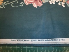 DAISY KINGDOM GREEN w PINK FLORAL BORDER COTTON FABRIC 45″ X 140” 3.8 YARDS