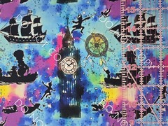 Custom 100% Cotton Woven Fabric Disney Peter Pan Watercolor 1/4 Yard 9×56