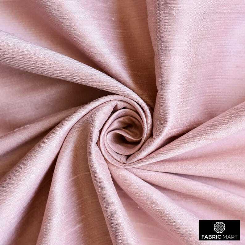 Pastel Peach 100% Pure Silk Fabric By The Yard, 41 inches width Silk Fabric