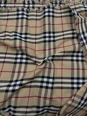 PLAID FABRIC 100% COTTON BEIGE TARTAN Red White Black ClassicCheck 2.0 meter