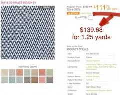 1.25 yards KRAVET DESIGN 36418.50 Chevron Navy Performance Crypton Home Fabric