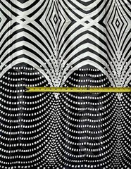 African Print, Satin Fabric- Black, White “Lalibela Heights”, Yard or Wholesale