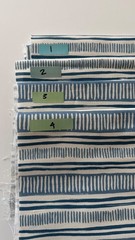 Titley & Marr Dash Stripe Blue Print Designer Fabric 14″W x 65″H Remnant, New