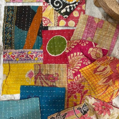 Wholesale lot Of indian vintage Kantha Fabric – 6.5 X 6.5 Square Patches, craft