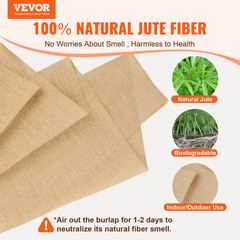 Burlap Fabric Roll, 14 In. X 150 Ft. and 50 X 50 High Density Wide Natural Burla