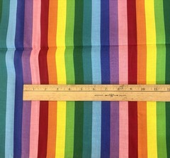 Rainbow Stripe Fabric Cranston VIP Screen Print Cotton 44×60 Bright Multicolor