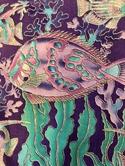 VTG Paradise Reef Purple Turquoise Silver Metallic Accent by Hoffman Remnant