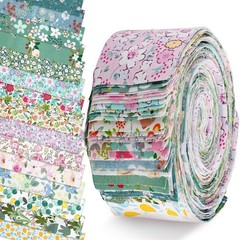 40Pcs Jelly Roll Fabric Precut Strips for Quilting 2.5×39 Inch(6.5x100cm) Cot