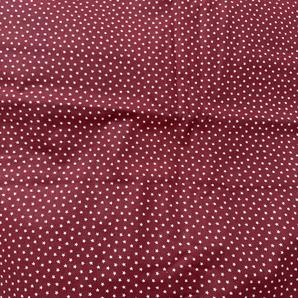 3 yds x 45″ Americana Themed Cotton Fabric Red and Beige Stars