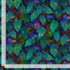 Rain Forest Leaves Leaf Multi CD3098 Green Timeless Durable Cotton Fabric