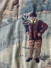 Tapestry Fabric Golfers Theme Raw Edge Width 23-26.5 Inches X Length 56.5 Inches