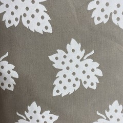 Grape Leaves Floral Double Sided Reversible Beige Cream Garden Upholstery 3 yd