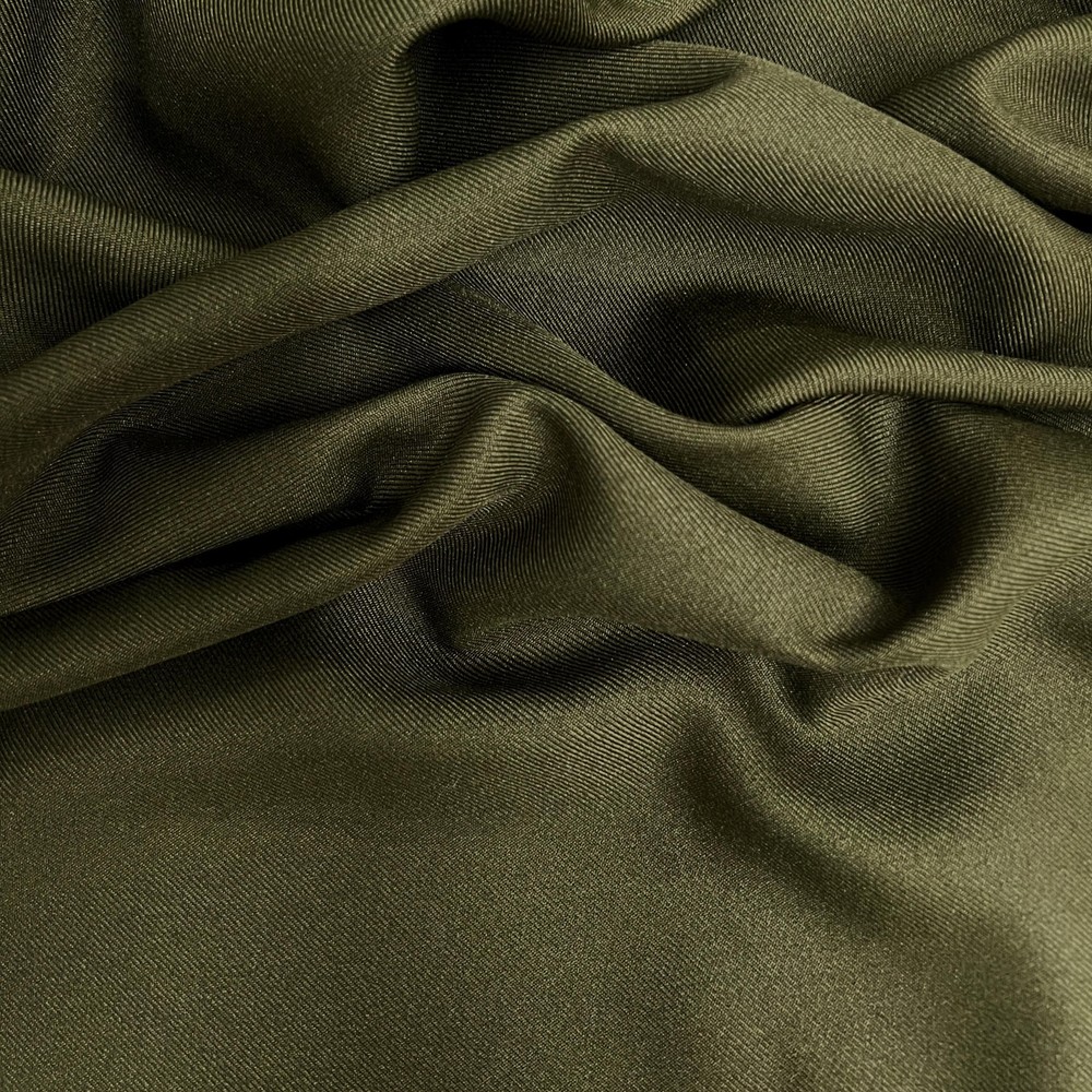 Delaney DARK OLIVE GREEN Polyester Gabardine Fabric for Skirts, Suits, Overcoat