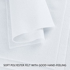 White Felt Fabric, Soft Felt Sheets for Crafts, 1.4Mm Thick 8″X12″ Craft Felt 20