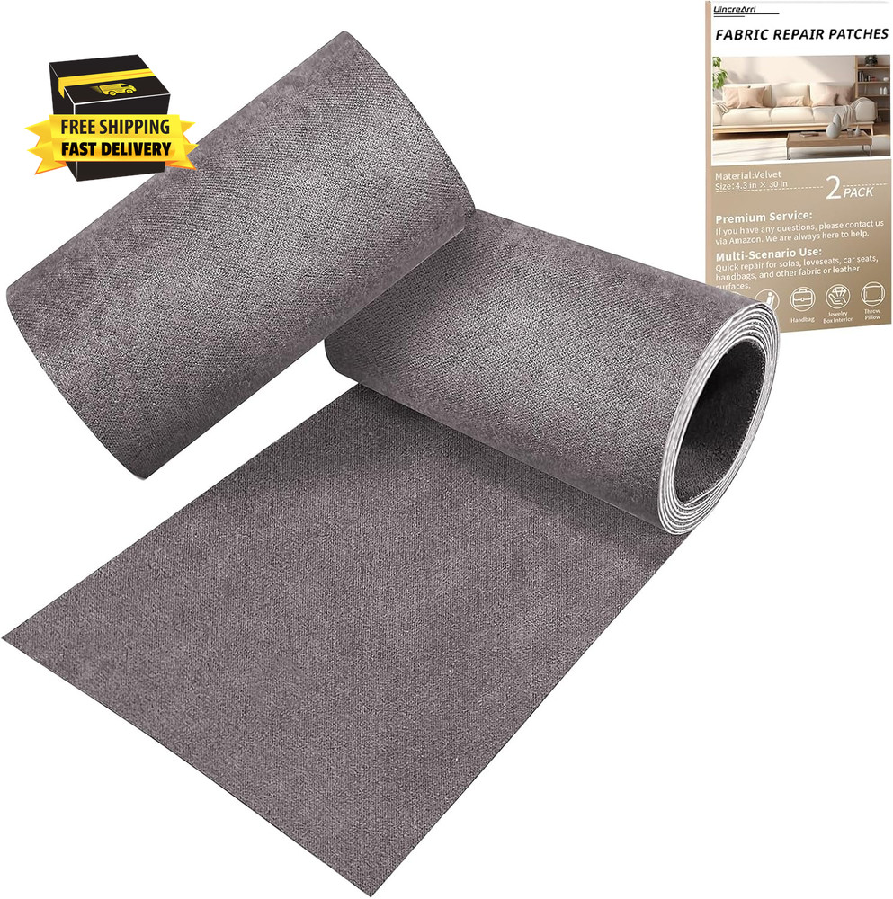 Velvet Couch Repair Patch Self Adhesive, Large Fabric Patch for Sofa & Furniture