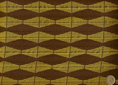 Modern Geometric Diamond Harlequin Design Yellow Brown Upholstery Fabric