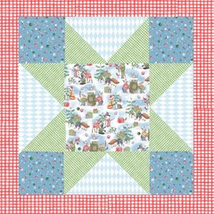 Frost & Fable Sketch Check Red 05801 RW Cotton Fabric by the half yd