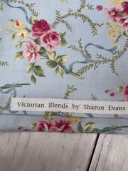 Fabric Cotton Blue Rose Floral 1.5 Yard 44″ Wide Quilt Sew Beginning Fabric