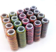yueton 20 Spools 120 Yard Per Unit Gradient Color Rainbow Polyester Assorted