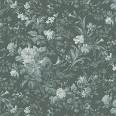 MARCUS FABRICS – Kathleen’s Story by Christine Schulte – Monotone Floral – Ink