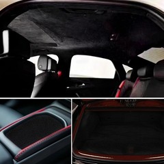 Suede Auto Headliner Fabric 122×60 inches Black foam backing for Car Truck SU…