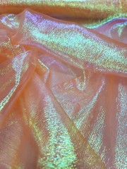 Orange Iridescent Organza Fabric Sold By The Yard Sheer For Clothing Decoration