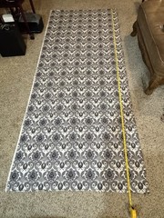 Waverly Black Gray Damask Onyx Print Cotton Fabric 105”x43.5”