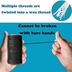 568 Yards 2 PCS 150D 0.8mm Waxed Thread for Leather Sewing, Leather Thread for H