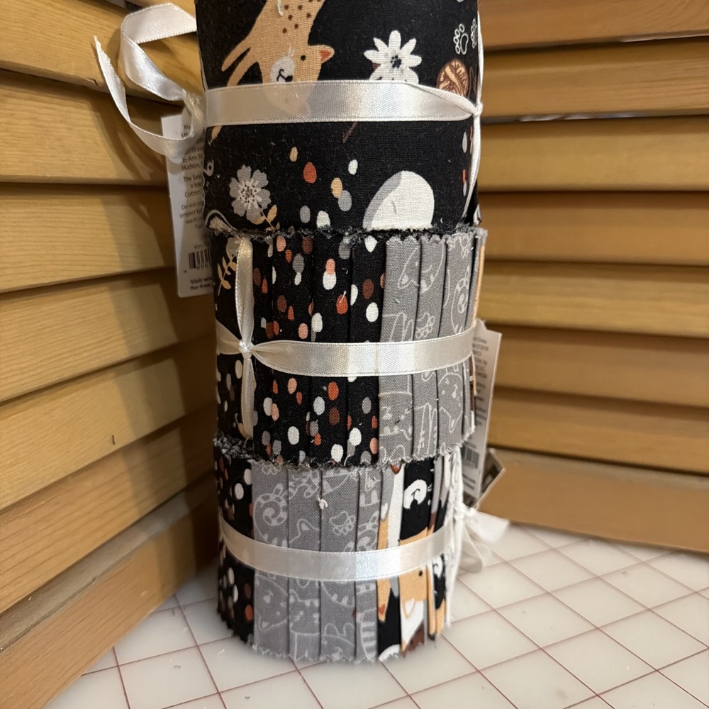 Three Jelly Rolls 2.5 X 42” Kitty Cat Fabric 5 Designs