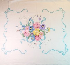 IN THE GARDEN #1600P Daisy Kingdom Tablecloth Sewing Fabric PANEL 1 ydx46″ ©1994