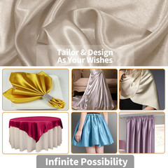 Beige Satin Fabric, 5 Yard X 60 Inch Wide | Silky Charmeuse Satin, Soft Satin, f