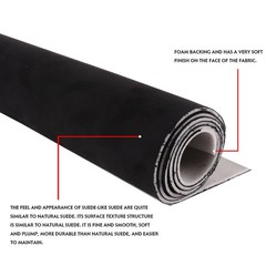 Headliner Material Automotive Fabric Black Suede 98″×60″ Car Roof Upholstery