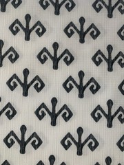 Joann Outdoor Fabric Black White Geometric Jamaican Man Print ~4.5 Yards