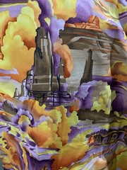 Quilt/Pillow Fabric Luana Rubin The Enchanted Desert Orange Purple Modern 1001