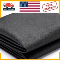 High-Quality Black Faux Leather Vinyl Fabric 54” x 12” for Stylish Projects
