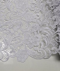 Maggie WHITE Guipure Venice Heavy Lace Fabric by the Yard – 10019