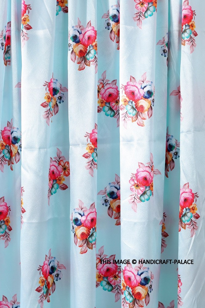By Yard Elegant Floral Dress Material Soft Satin Silky Fabric Imitate Silk Craft
