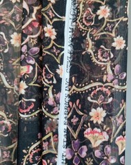 Star Fabrics Inc. Black Floral Sheer Polyester Chiffon Fabric 60×72″