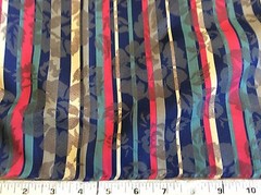 BURLINGTON PRINTS-LIGHTWEIGHT POLY STRIPE WITH BROCADE FLOWERS-64W-BY THE YARD