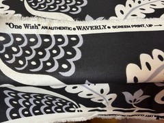 Fabric Lot 3 Yd 54 W Waverly Garden Party “One Wish” Floral Damask Black White