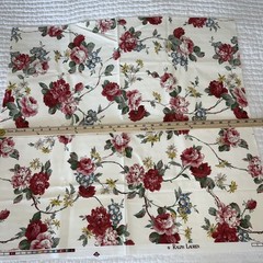 Ralph Lauren Danielle White Floral Fabric Remnant 29×27”