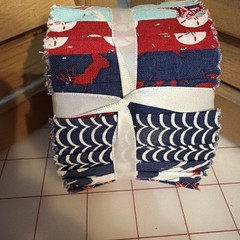 Jelly Roll 2.5 X 42 Nautical Roll Red Blue Turquoise White Cotton