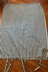 4+ Yards Heavy Cotton DENIM Stripes Blue White 60″W FABRIC Duvet Handmade