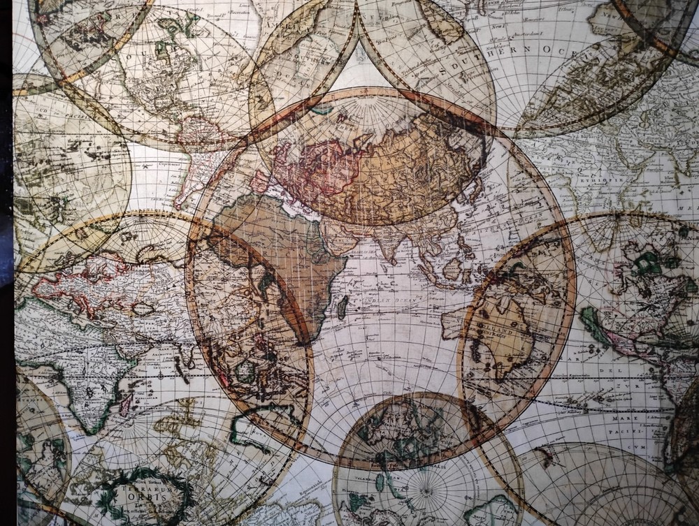 Fabric 108” Wide Cotton Quilt Backingfrom Windham by the Yard – Old World Map