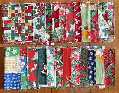 26 Christmas Holiday Cotton Fabric Strips Quilting Scraps Remnants Crafts