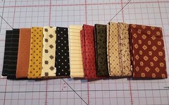 Quilting Cotton Fabric, Primitive Gathring, 12 End of Bolt Remnants 6 yd. 22 in.