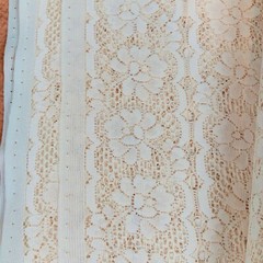 Single Piece Ivory Ecru Floral Print Lace Fabric 3 yards by 48 inches