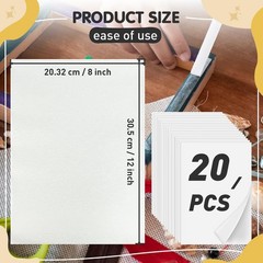 Iron On Adhesive Sheets 20PCS, Heavy Weight Double-Sided Heat Melt 20-PACK