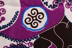 108″L x 44″W HiTarget Fabric Veritable Guaranteed Wax Block Print Purple Tribal
